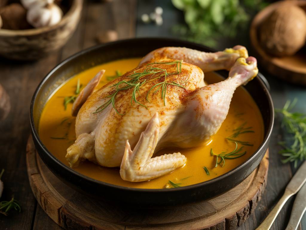 Que boire avec un poulet au curry lait de coco : harmonies entre épices et vins